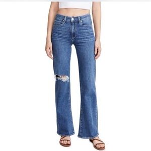 PAIGE Leenah Jeans High Rise Wide Leg Jeans Size: 24 Destructed Knee Women